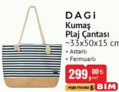 DAGİ KUMAŞ PLAJ ÇANTASI 33X50X15 CM